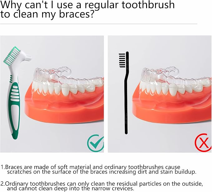 Denture Brush 4Pcs Denture Toothbrushes，Denture Cleaning Care Cleaning Brush - Image 5