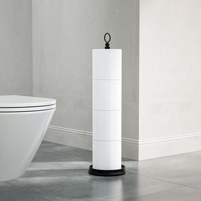 Toilet Paper Holder Stand with Reserve Function, Free Standing Toilet Paper - Image 5