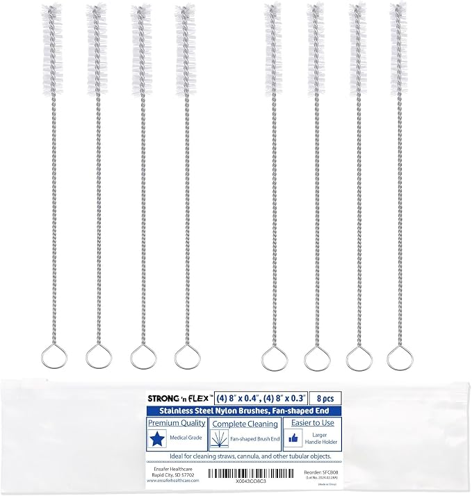 Strong 'n Flex Nylon Straw Cleaner Brushes – Fan-Shaped End by Ensafer