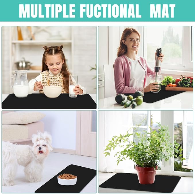 WISELIFE Coffee Mat Super Absorbent Dish Drying Mat Coffee Bar Accessories Match - Image 7
