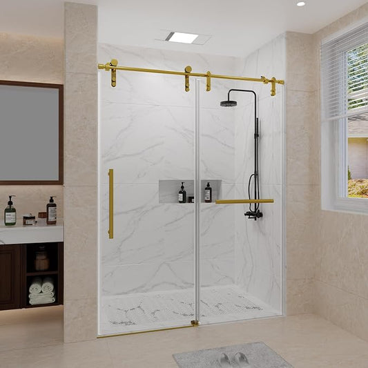 56-60" W x 76" H Frameless Shower Door, Sliding Shower Door by TrumbeakFurniture