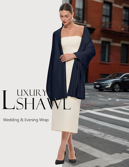 PULI Women's Pashmina Shawl Wraps for Evening Dress Large Scarf Blanket Long Wedding Bridal Winter Warm Shoulder Wrap