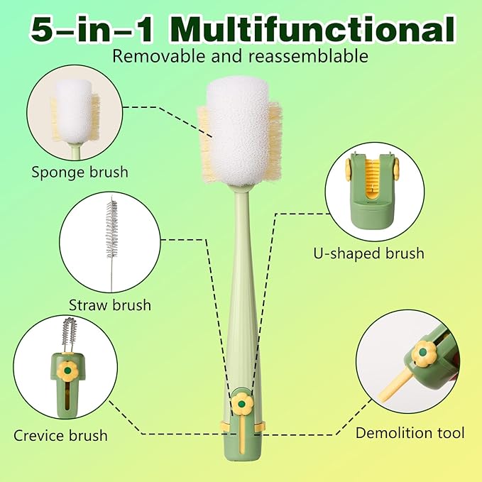 5 in 1 Bottle Cleaning Brush Set, 2026 New Multifunctional Water Bottles - Image 2