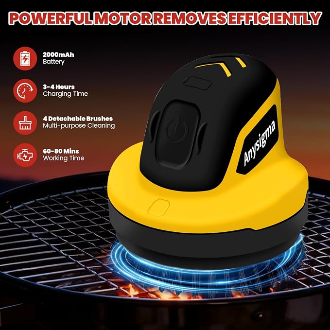 Electric Grill Brush- Waterproof Cordless Rotary Cleaning Brush - Image 4