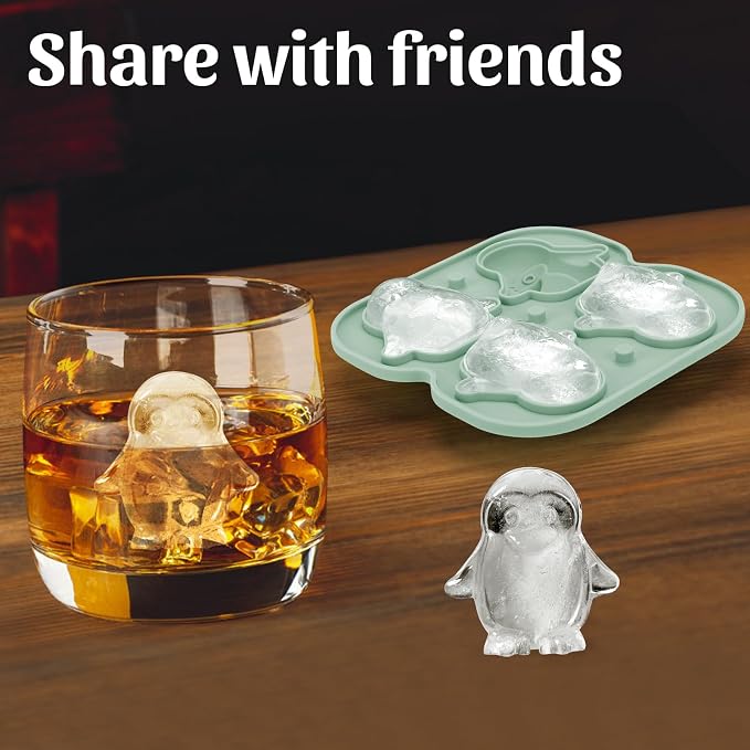 Silicone Ice Cube Tray, Penguin 3D Large Ice Cube Molds - Image 3
