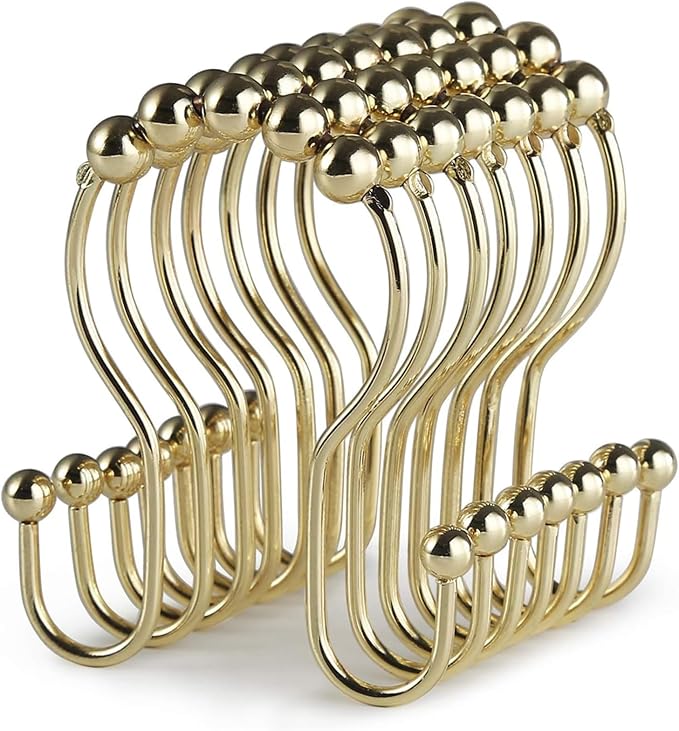 Goowin Shower Curtain Hooks, Stainless Steel Gold Shower Curtain Hooks by Goowin