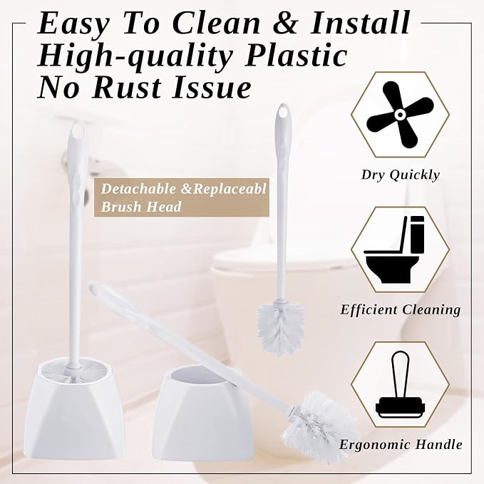 15 Sets Toilet Holder and Brush Set 16.14 Inch Toilet Bowl Cleaner Brush - Image 3