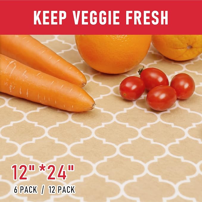 Cooyes 2 in 1 Refrigerator Liners, 6 Pack, 12“ × 24”， Fridge Drawer & Shelf - Image 9
