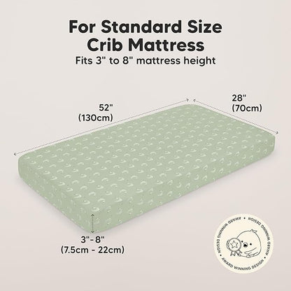 KeaBabies 2-Pack Baby Crib Sheets for Boys, Girls - 52x28 Viscose Derived from Bamboo Toddler Bed Sheets Neutral, Fitted Crib Mattress Cover for Standard Baby Bedding, Soft & Cozy (Lunaris)