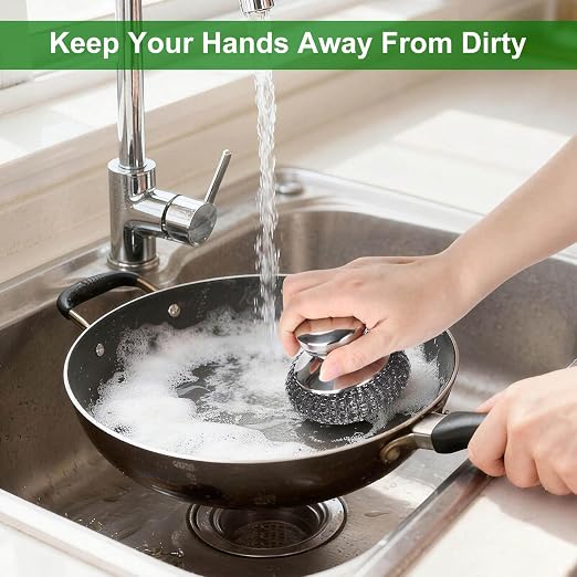 4PCS Steel Wool Scrubber Pads, Stainless Steel Scrubber Set - Image 6