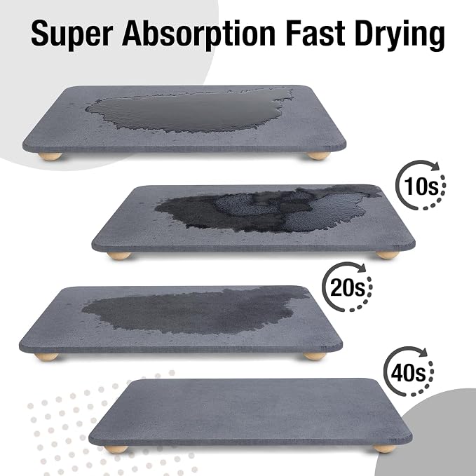 Large Stone Dish Drying Mat for Kitchen Counter, Heat Resistant - Image 2
