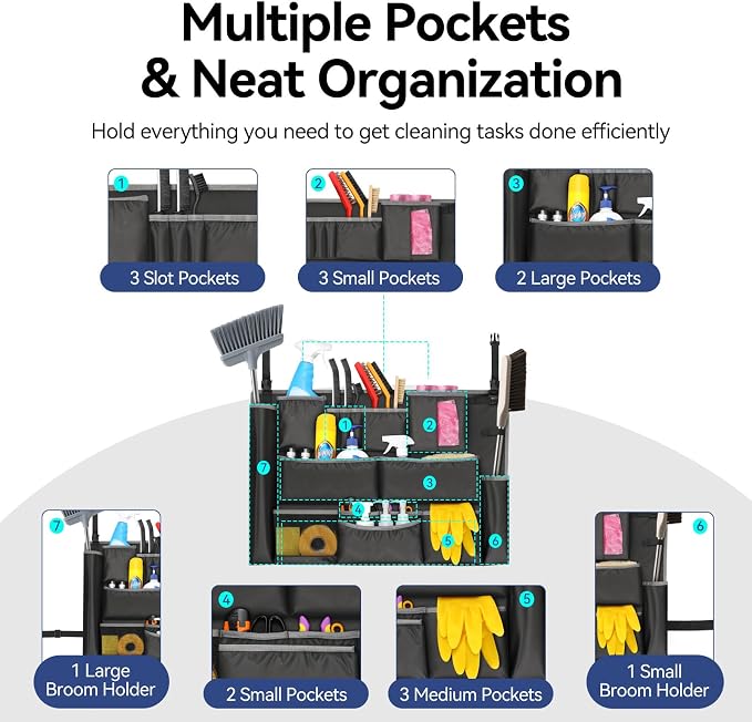 Housolution Trash Can Caddy Bag, Upgraded 3 Tier Large Capacity Cleaning - Image 5