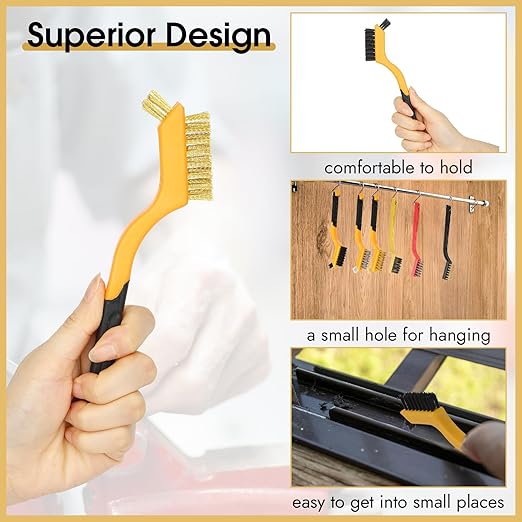 6 Pieces Wire Brushes Set, Small Metal Brass Brush, Stainless Steel Brush - Image 5