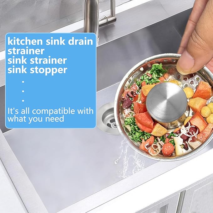3-in-1 Kitchen Sink Drain Strainer Stopper, Upgraded Stainless Steel Sink Plug - Image 6