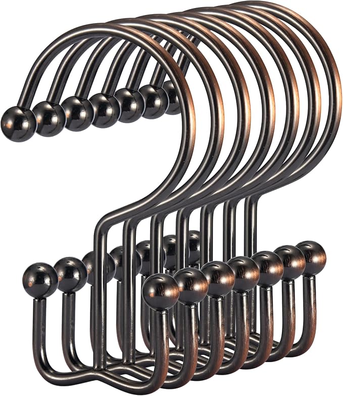 Goowin Shower Curtain Hooks, Durable Shower Curtain Rings Rust Proof, Double by Goowin