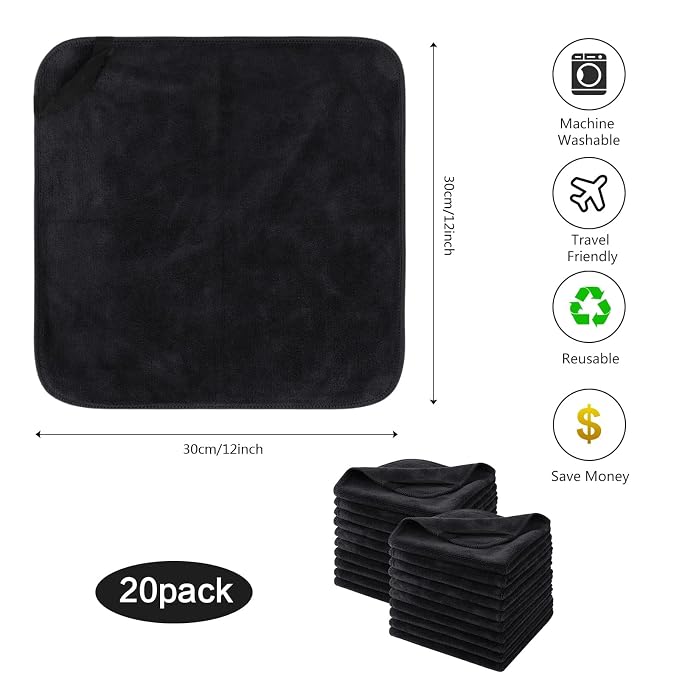 SINLAND Microfiber Facial Cloths Fast Drying Washcloth 12inch x 12inch - Image 8