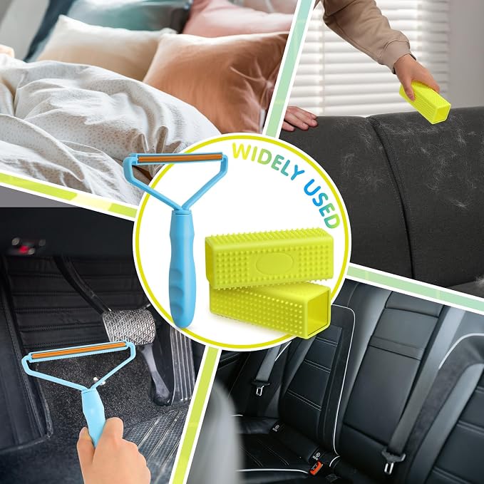 Honeydak 3 Pieces Hair Remover Tool Dog Hair Remover Pro Silicone Cleaner Brush - Image 7