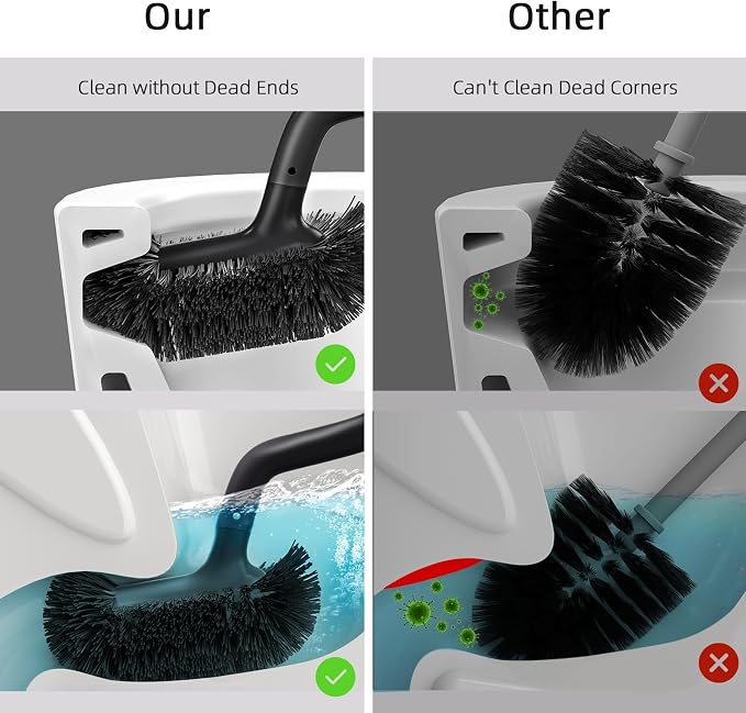 HAMITOR Toilet Bowl Brush Holder Set: Bathroom Deep Cleaning Toilet Cleaner - Image 3