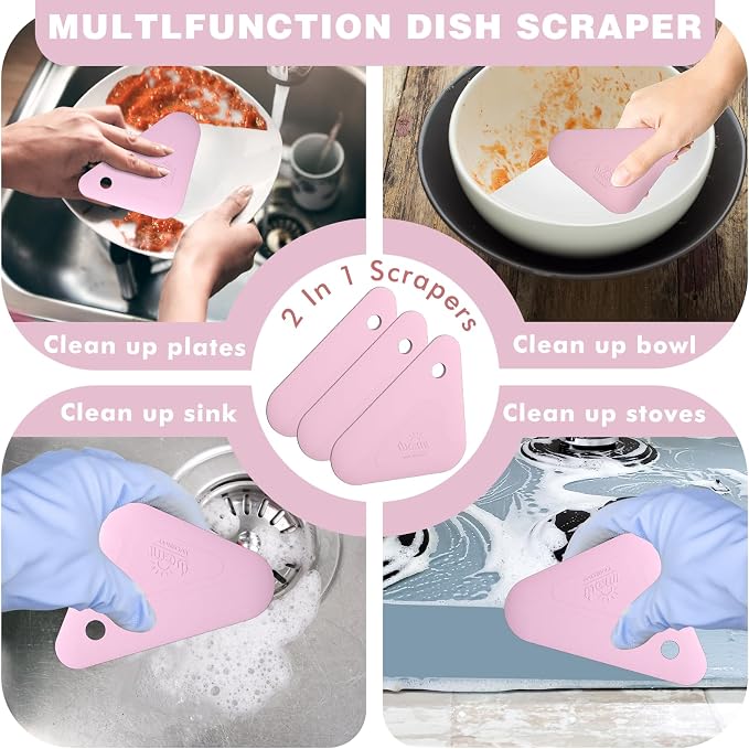 Food Scraper, 2-in-1 Pot and Pan Dish Scraper, Nylon and Silicone, Kitchen - Image 4