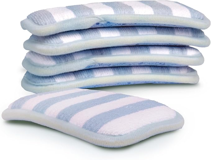 Simplified 5-Pack Scrub & Wipe 2-in-1 Dishwashing Sponges by Simplified