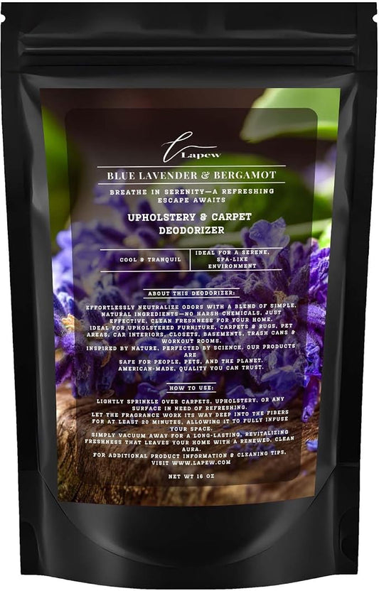 Blue Lavender & Bergamot Carpet Freshener Powder: Powerful Odor Eliminator by Lapew