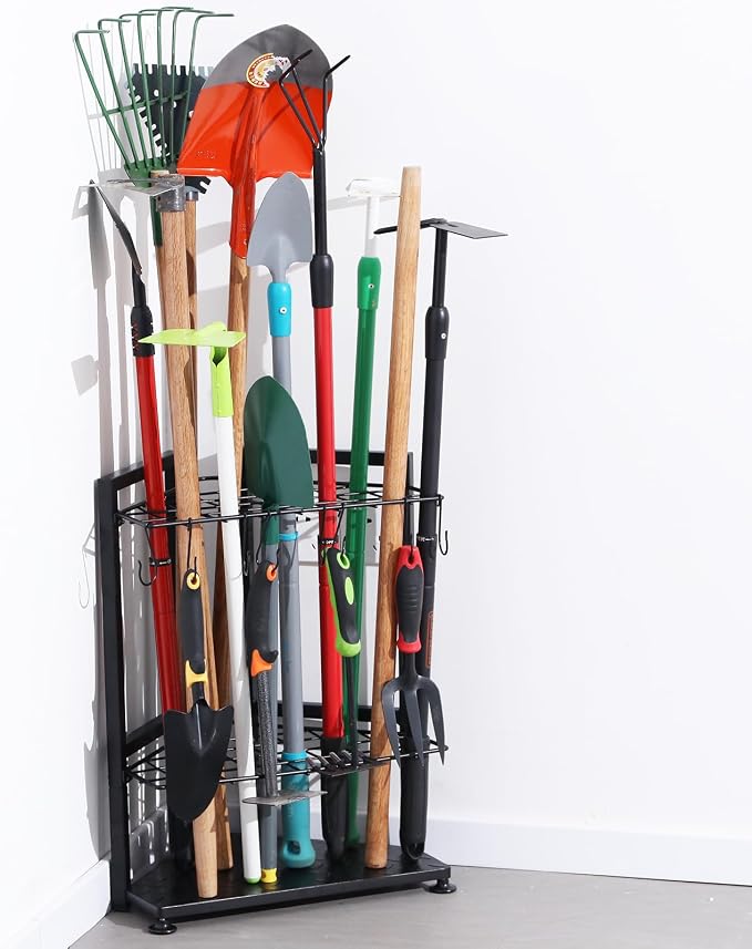 YueTong Garden Tool Organizer for Corner, Yard Tools Rack for Garage Storage by YueTong
