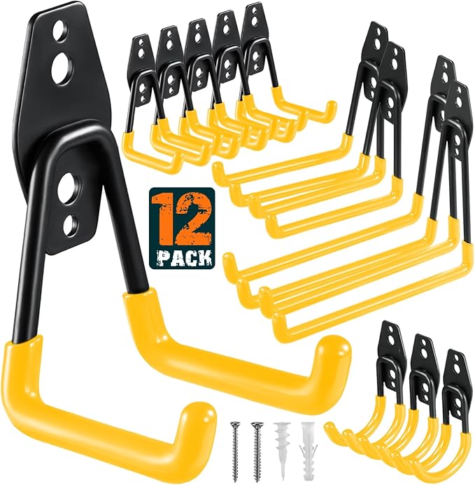 12 Pack Garage Hooks Heavy Duty Utility Steel by HUPBIPY