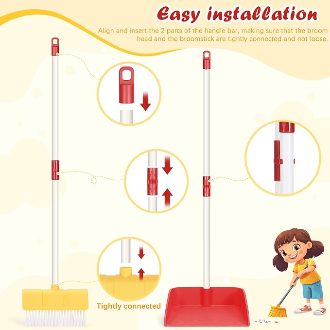 Kids Cleaning Toy Set Toddlers Broom Dust Pan Set - Image 4