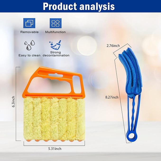2Pcs Window Venetian 7 Finger Blind Cleaner Duster Tool and 2Pcs dust-Removing - Image 3