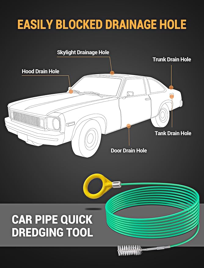 Auto Sunroof Cleaning Tool, 120 Inch Flexible Pipe Brush, Windshield Wiper - Image 2