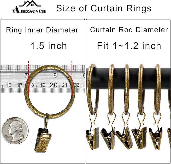 40 Pack Metal Curtain Rings - Image 3