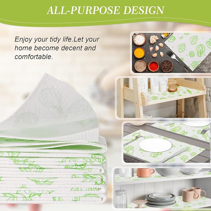 Cooyes Refrigerator Liners 17.7" x 24", 12 Pack, Absorbent Non-Slip Washable - Image 5