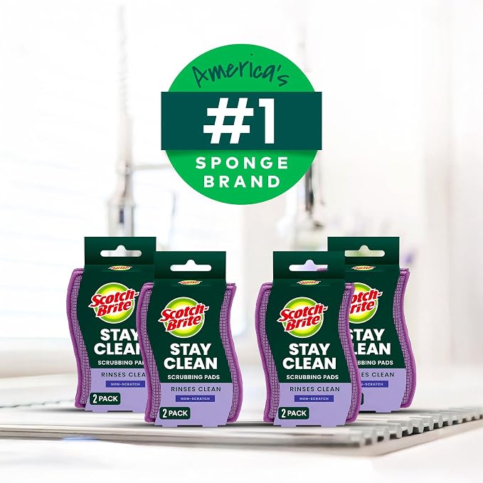 Scotch-Brite Clean & Rinse Non-Scratch Scrub Sponges – Dual-Sided Scrubber - Image 9