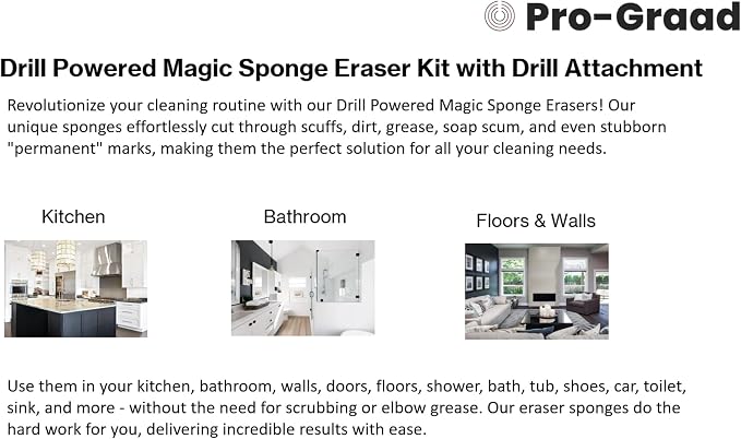 4.5" Drill Powered Magic Sponge Eraser & Scouring Pad 6 Pieces Kit - Image 8