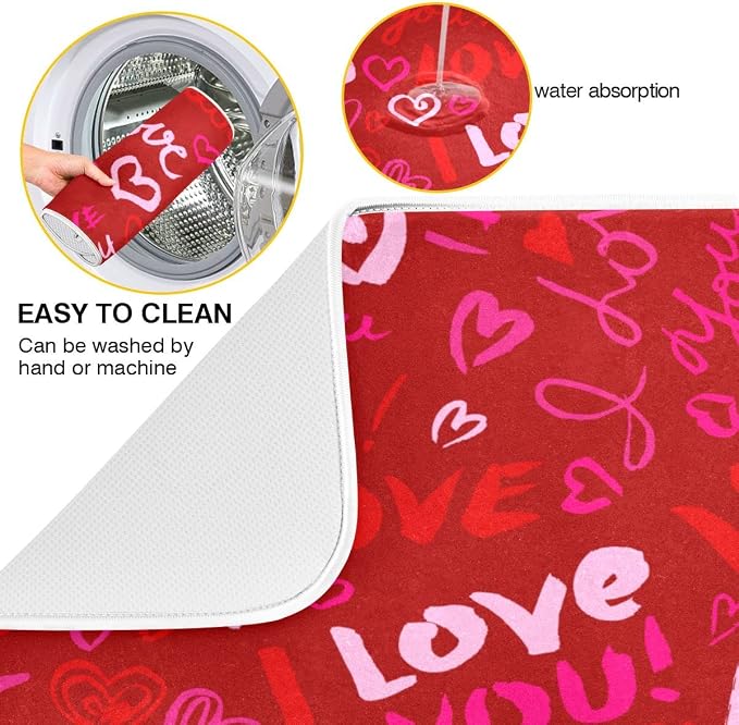 Happy Valentine's Day Dish Drying Mat - Image 2