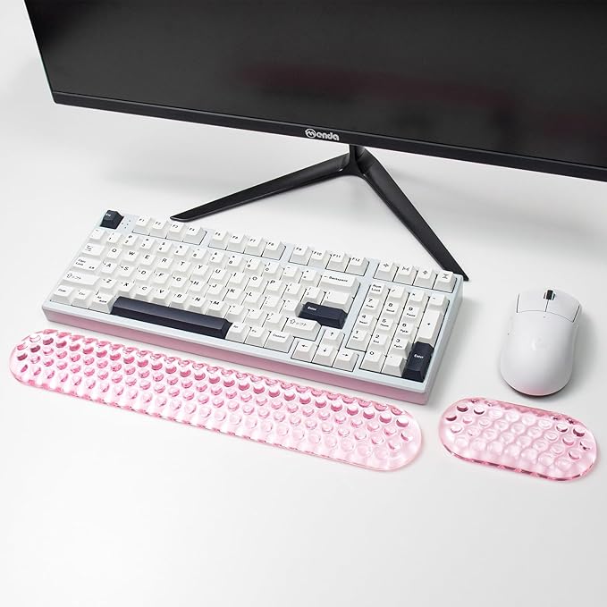 Ergonomic Gel Keyboard and Mouse Wrist Rest Set – Pink Wrist Rest by Sumgsn