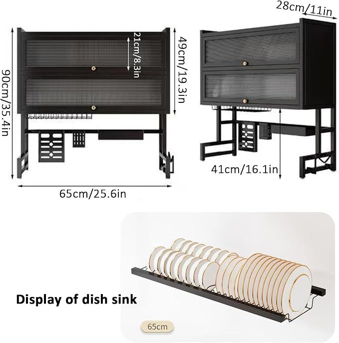 Over The Sink Dish Drainer Drying Rack 4 Tiers - Image 7