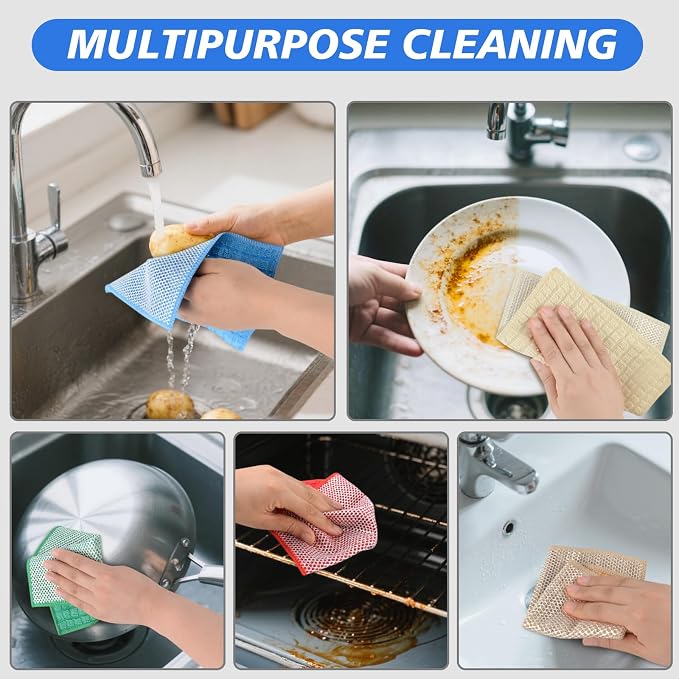 SINLAND Multipurpose Wire Dishwashing Rag Non-Scratch Cleaning Cloths, - Image 8