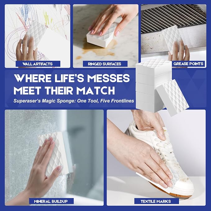 Magic Sponge Eraser, Tex-10 Scrub Melamine Sponges, Heavy Duty No Scratches - Image 2