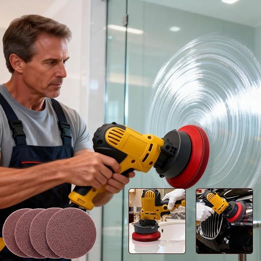 20 PCS 4 Inch 120 Grit Hoop and Loop Scrubber Scouring Pads Drill Scuffing Disc - Image 5