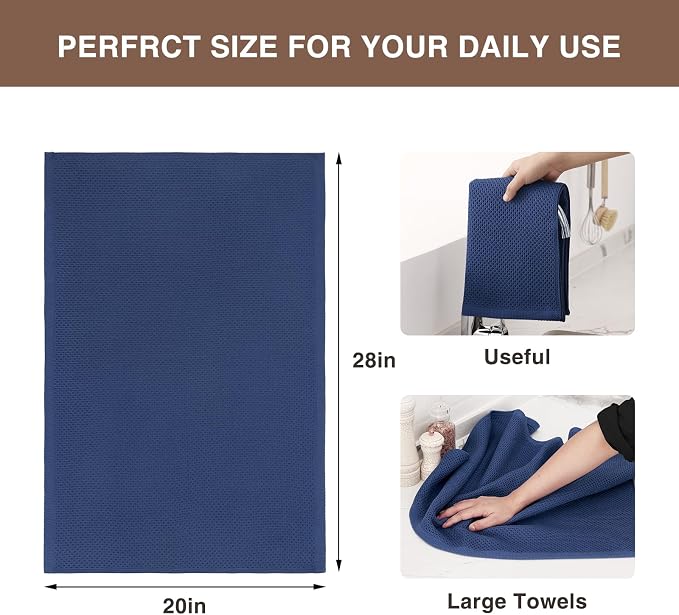 Homaxy 100% Cotton Waffle Weave Kitchen Dish Towels, Ultra Soft Absorbent Quick - Image 3