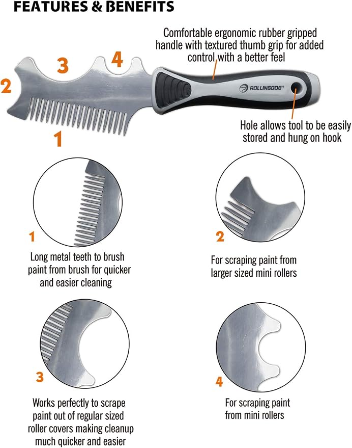 ROLLINGDOG 4 in 1 Paint Brush Comb - Image 2