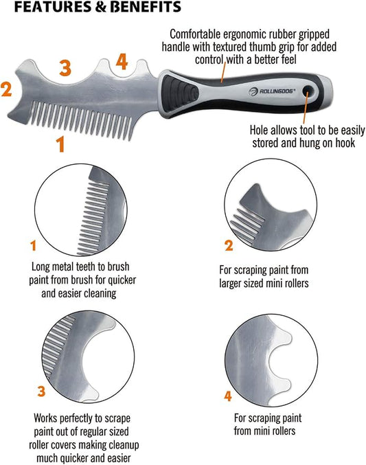 ROLLINGDOG 4 in 1 Paint Brush Comb - Image 2
