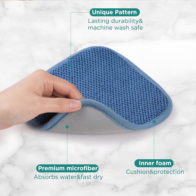 Microfiber Dish Drying Mat, Super Absorbent Kitchen Dish Drying Pad, Reversible - Image 3