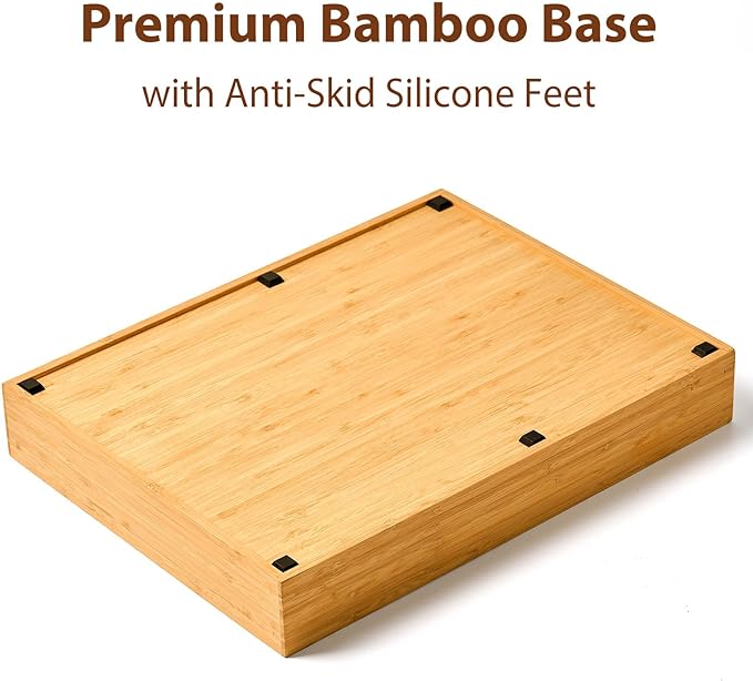 Umilife Bamboo Kitchen Utensils Organizer, 13 Inch Drawer Dividers - Image 3