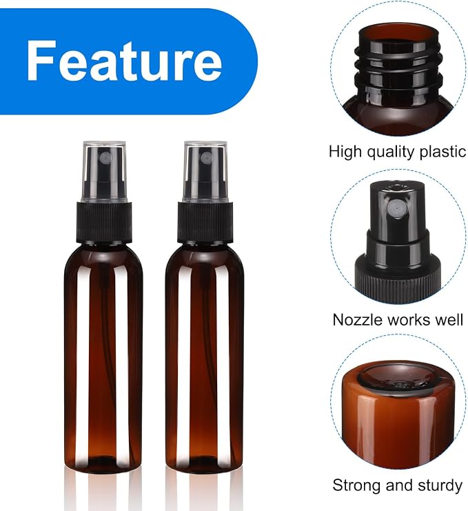 uxcell 10 Pack Spray Bottles, 2Oz/60ML Reusable Clear Empty Mist Plastic Mini - Image 3