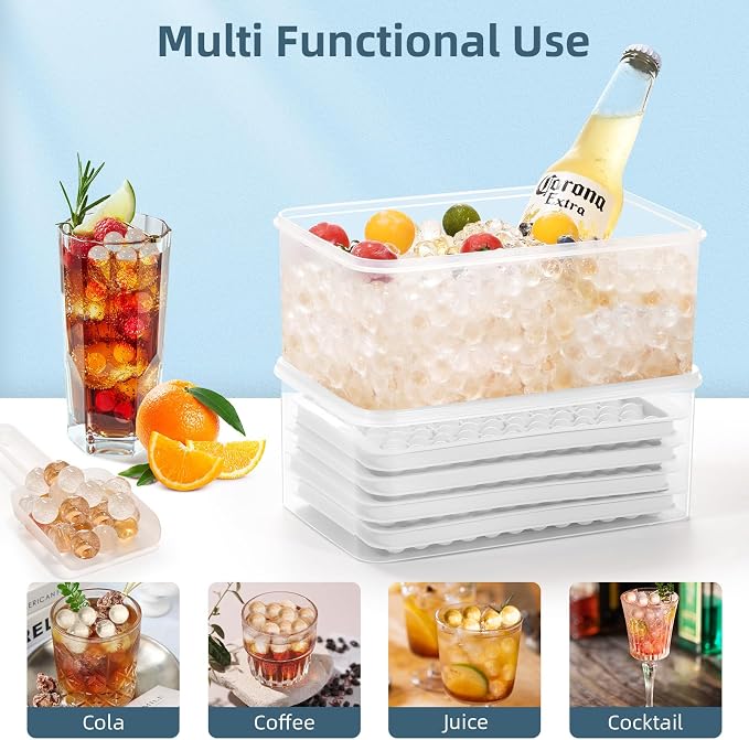 WIBIMEN Mini Ice Cube Trays, Small Tiny Round Pebble Crushed Nugget Ice Trays - Image 6
