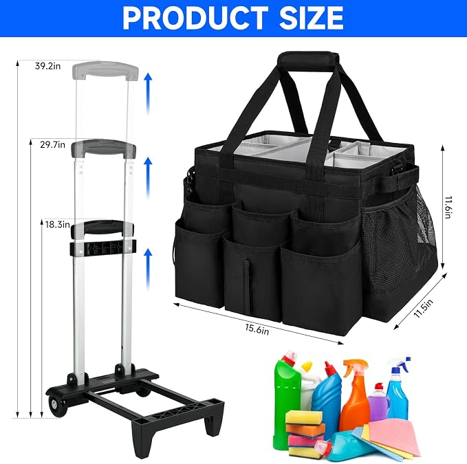 Large Rolling Cleaning Caddy Bag - Image 7