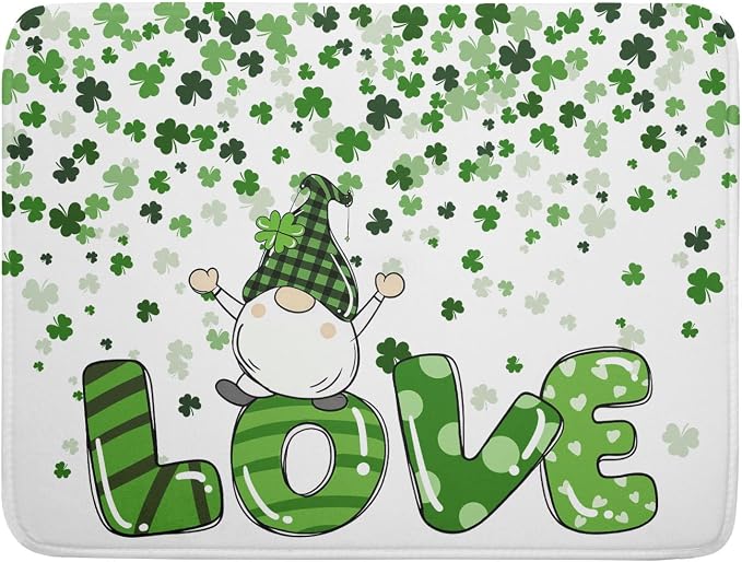 St Patrick's Day Gnomes Love Dish Drying Mat by Sweetshow