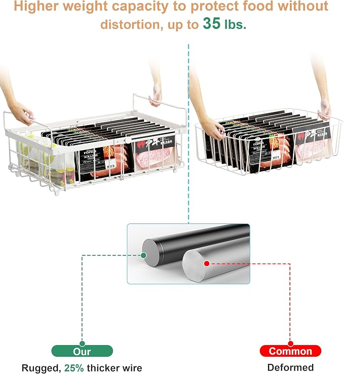 UMDONX 4 Pack Expandable Freezer Organizer Bins Large Freezer organizer Bins - Image 7